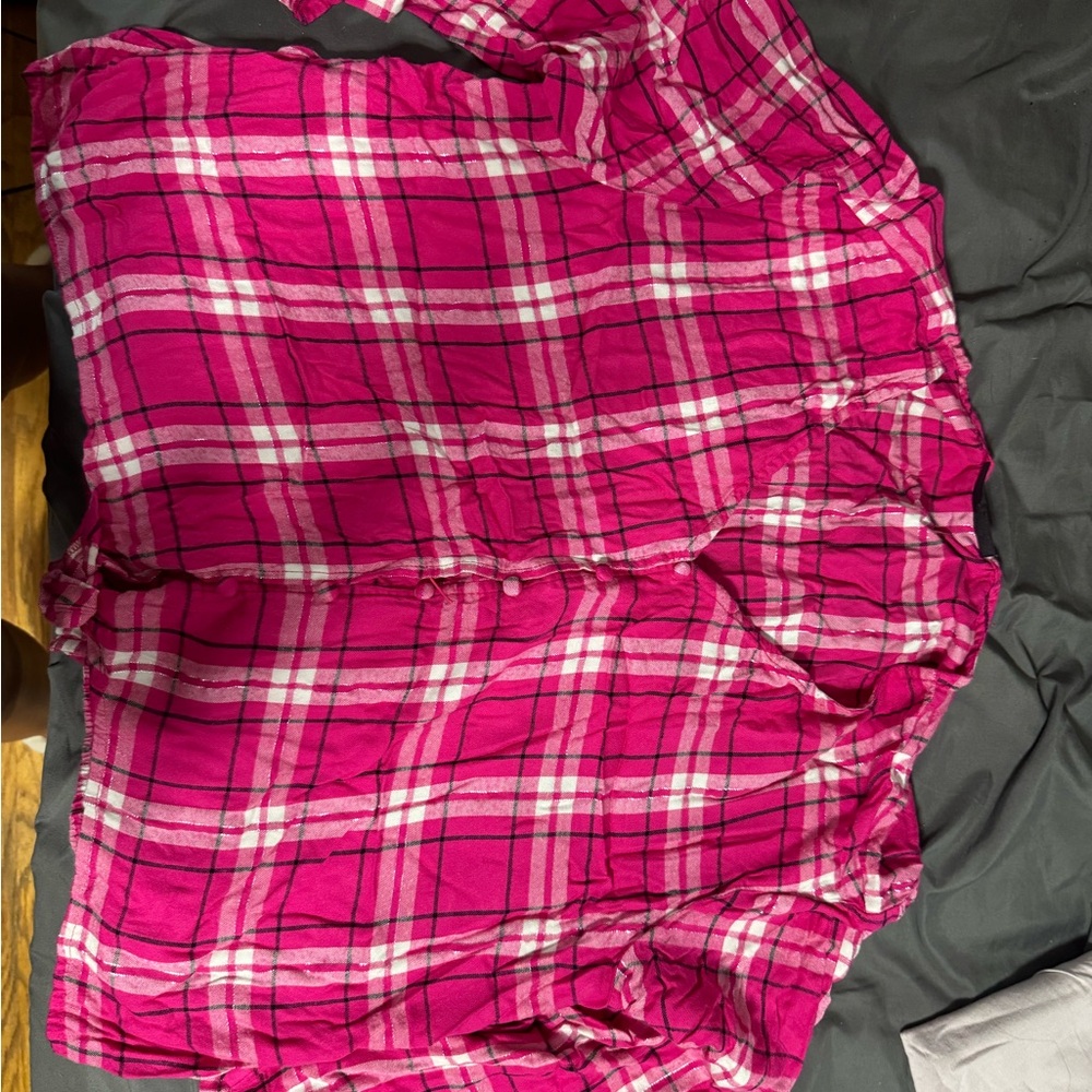 Lane Bryant Pink Plaid Long Sleeve Top